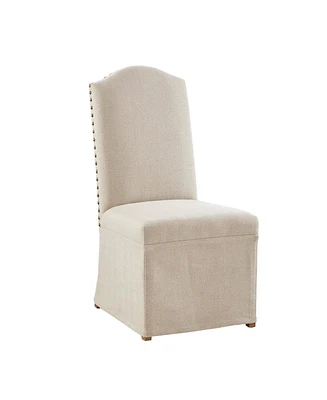 Madison Park Foster Farmhouse Upholstered High Back Dining Chairs with Skirts. Set of 2