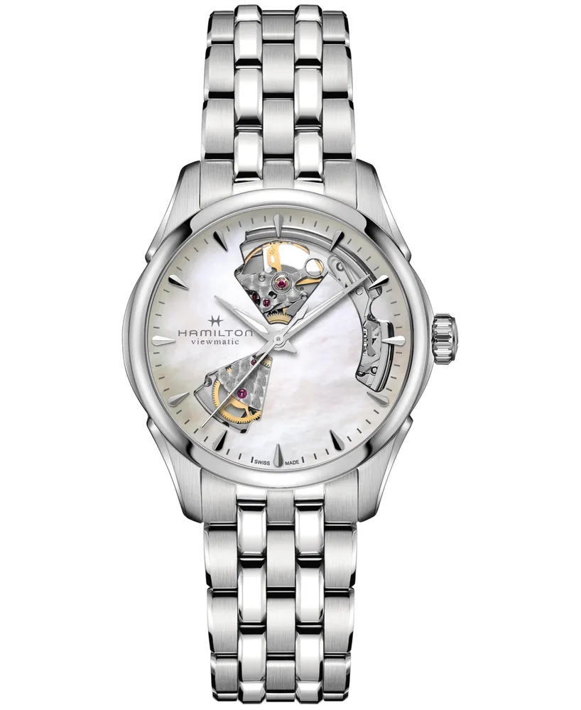 Hamilton Women's Swiss Automatic Jazzmaster Open Heart Stainless Steel Bracelet Watch 36mm