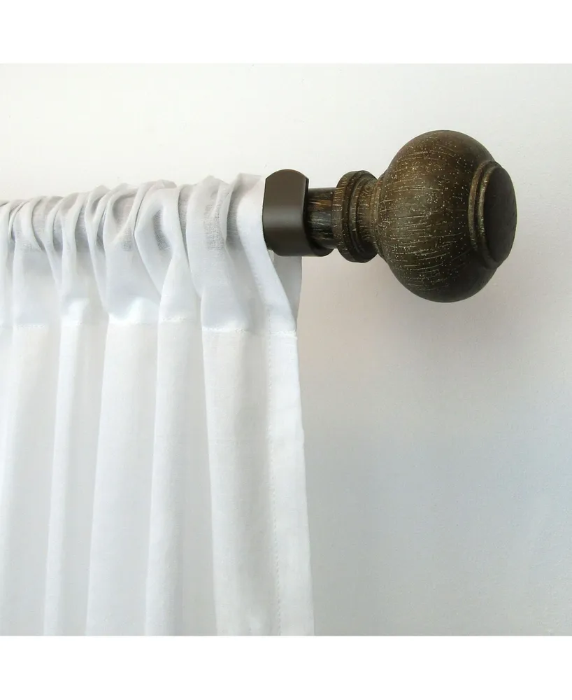 Rhinebeck Rustic Faux Wood 48"-86" Adjustable Curtain Rod