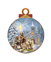 Designocracy by Dona Gelsinger Nativity at The Chapel Ornament Ball, Set of 2