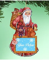 Designocracy Santa Picture Ornament Set of 2