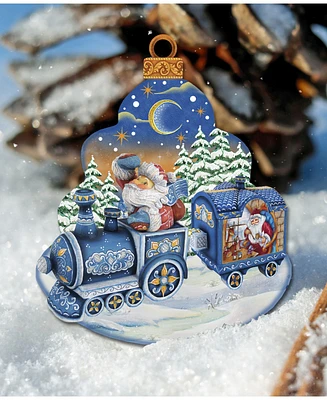 Designocracy Christmas Train Scenic Decorative Ornament Large