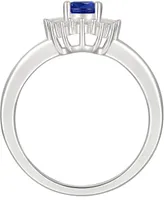 Sapphire (1 ct. t.w.) & Diamond (1/4 Ring 14k White Gold (Also Available Emerald, Tanzanite Ruby)