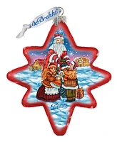 G.DeBrekht Gift Giver Santa North Star Glass Ornament