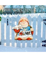 Designocracy Northern Light Santa Christmas Door Hanger
