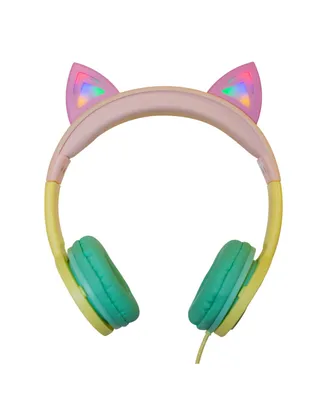 Gabba Goods Kids SafeSounds Cat Led Light-Up Wired Headphones