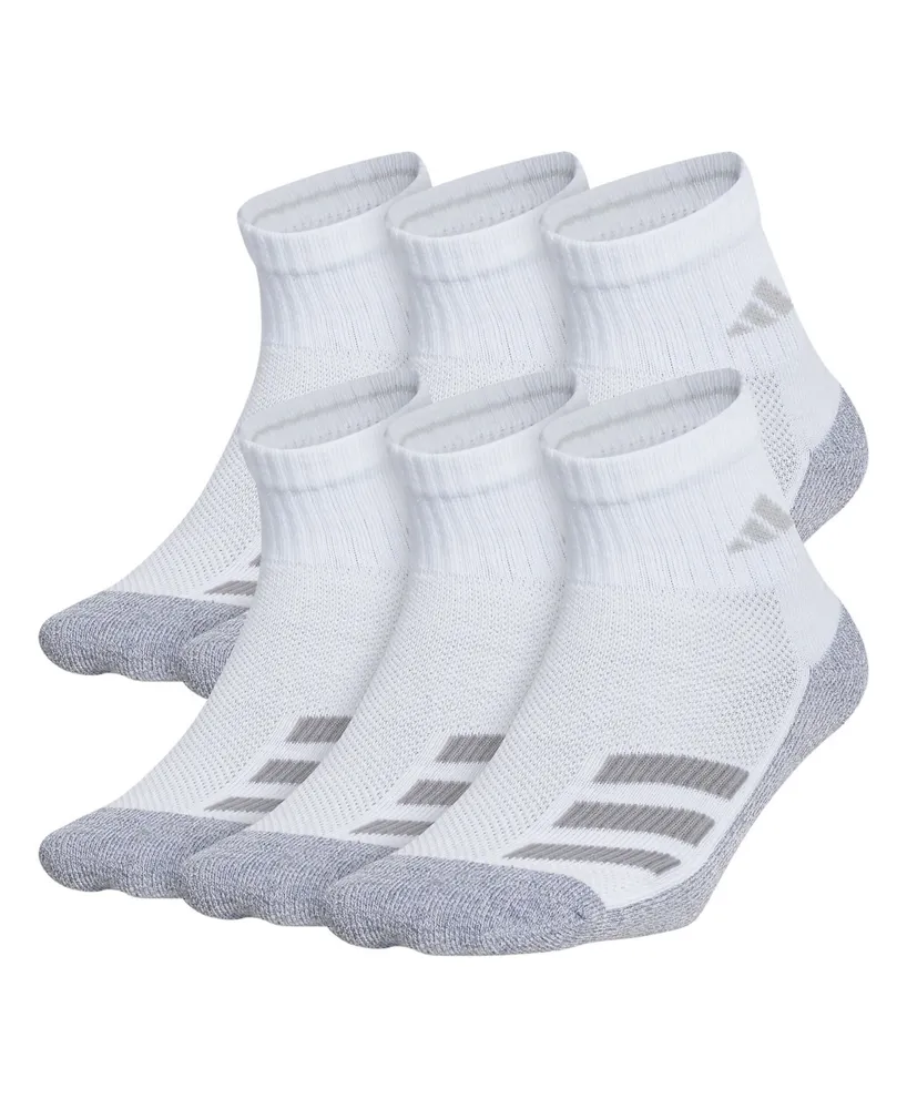 adidas Big Boys Cushioned Angle Stripe Quarter Sock Pack of 6