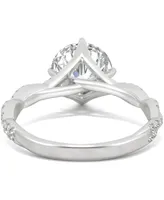 Charles & Colvard Moissanite Twist Engagement Ring (2-1/3 ct. t.w. Dew) 14k White Gold