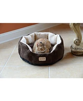 Armarkat Cozy Pet Bed for Cats and Extra Small Dogs, Mocha/Beige