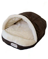 Armarkat Slipper Shape Cat Bed for Indoor Cats & Dogs, Mocha/Beige - Waterproof and Skid-Free Base