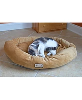 Armarkat Bolstered Pet Bed and Mat, ultra-soft Dog Bed, Brown, Small