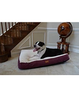 Armarkat M02HJH/Mb-l Large Pet Bed Mat With Poly Fill Cushion& Removable Cover, Ivory & Burgundy