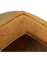 Armarkat Small Indoor Cat house, Cat Beds With Mat, MachIne Washable, C27CZS/Mh, Earth Brown and Beige