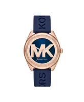 Michael Kors Women's Janelle Three-Hand Navy Silicone Watch 42mm MK7140