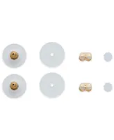 8-Pc. Set Earring Backs in White Plastic & 14k Gold