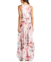 R & M Richards Petite Keyhole Halter Gown