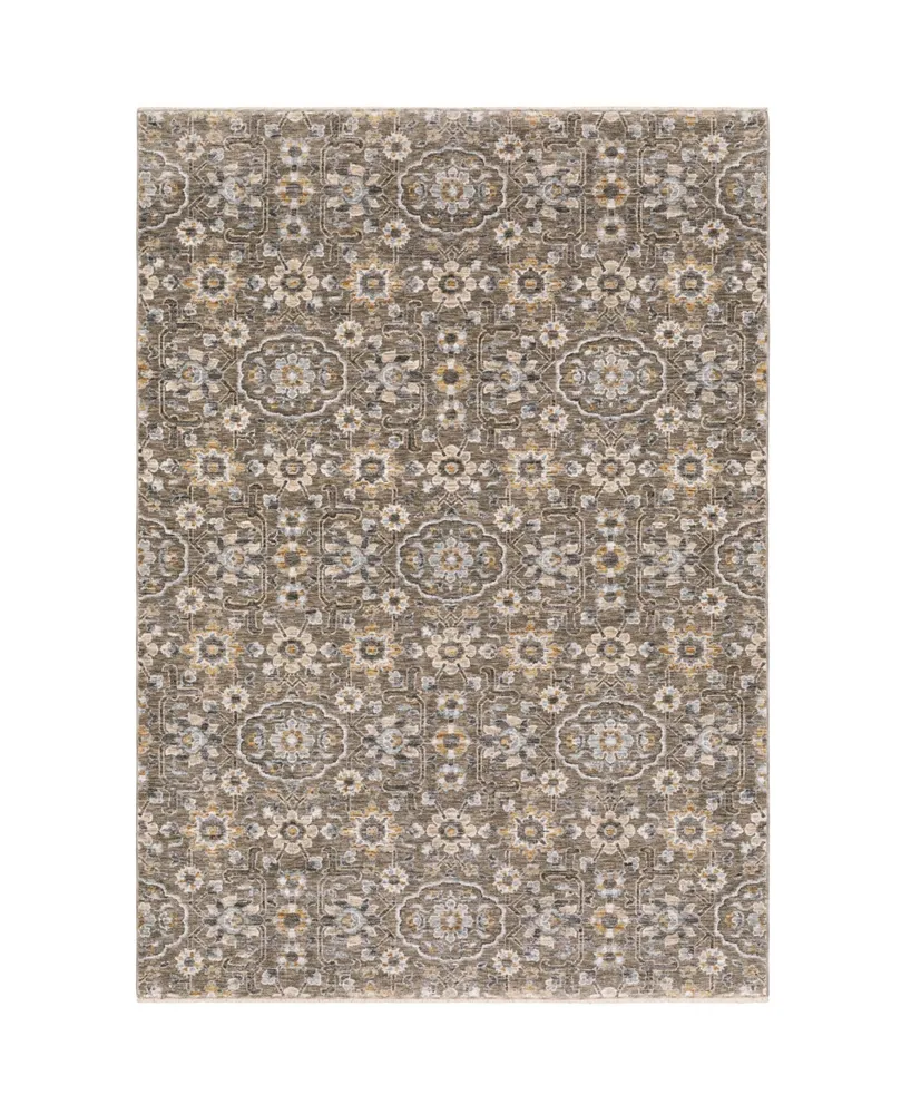 Jhb Designs Kumar Kum09 Gray and Tan 2'3" x 7'6" Runner Rug