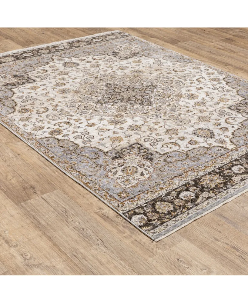 Jhb Designs Kumar Kum10 Ivory and Blue 9'10" x 12'10" Area Rug