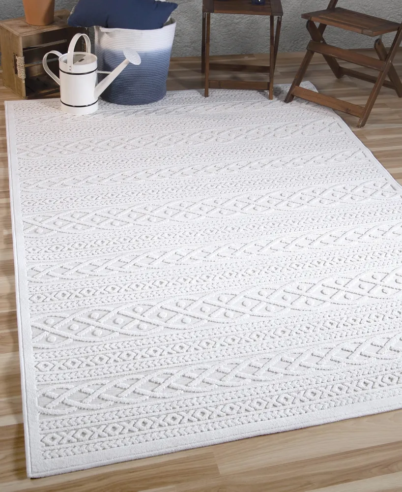Closeout! Edgewater Living Bourne Jenna Neutral 9' x 13' Outdoor Area Rug