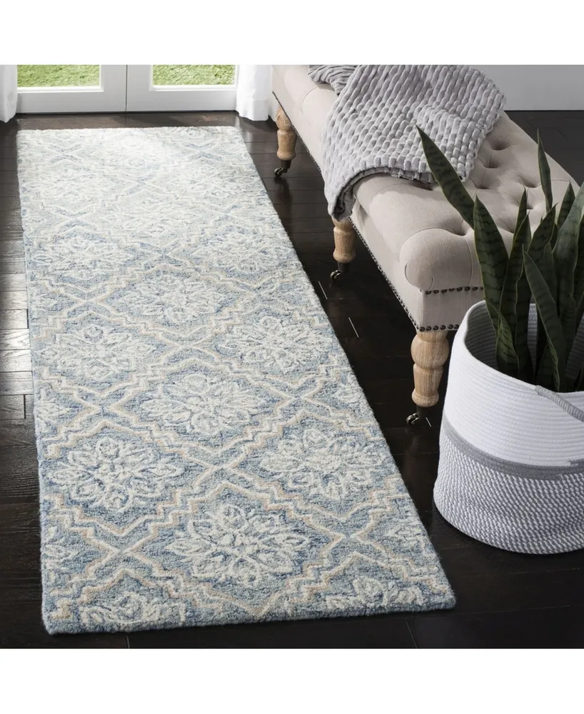 Safavieh Abstract 201 Blue and Gray 2'3" x 10' Runner Area Rug