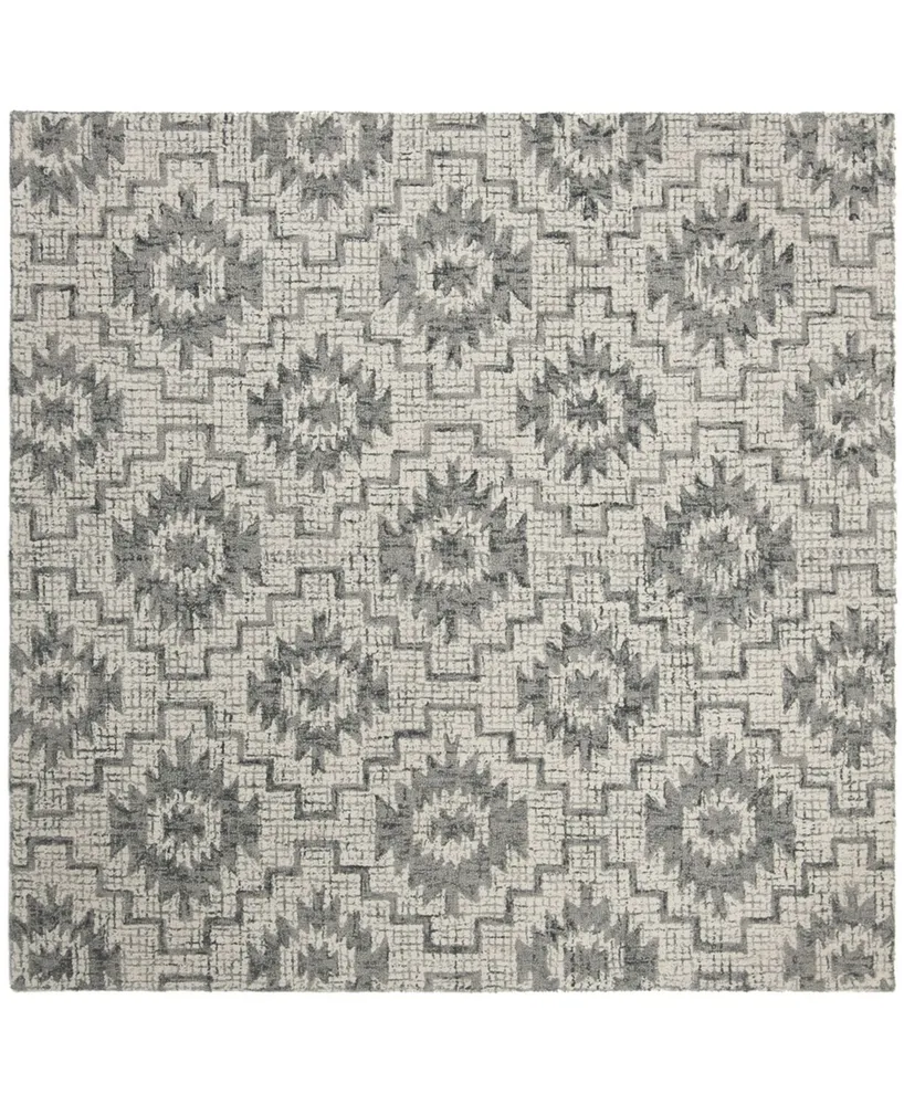 Safavieh Abstract 202 Ivory and Onyx 6' x 6' Square Area Rug