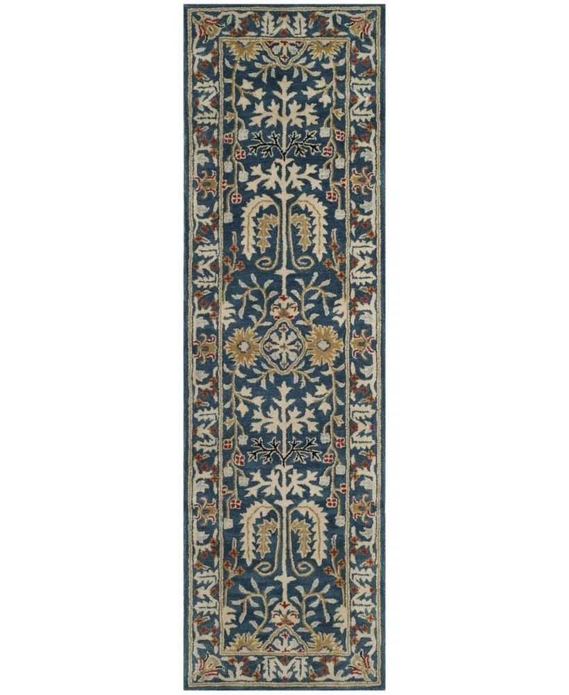 Safavieh Antiquity At64 Navy and Multi 2'3" x 8' Runner Area Rug