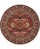 Safavieh Antiquity At64 Red and Multi 6' x 6' Round Area Rug