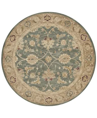 Safavieh Antiquity At849 Teal and Taupe 6' x 6' Round Area Rug