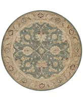 Safavieh Antiquity At849 Teal and Taupe 6' x 6' Round Area Rug