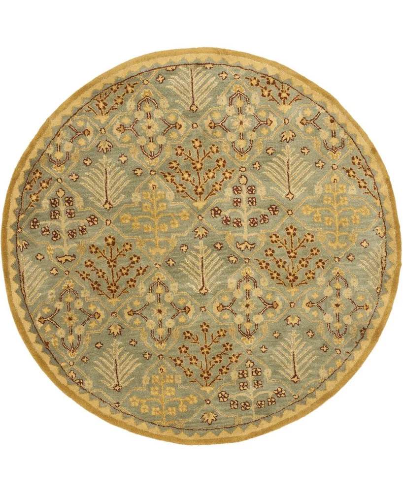 Safavieh Antiquity At613 Mist and Gold 6' x 6' Round Area Rug