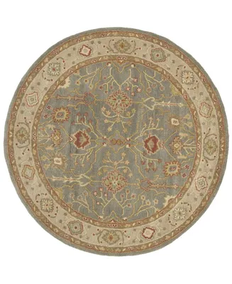 Safavieh Antiquity At314 Blue and Ivory 8' x 8' Round Area Rug
