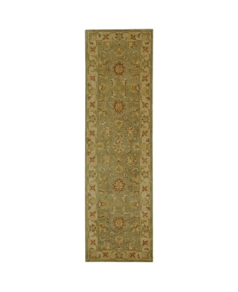 Safavieh Antiquity At313 Green and Gold 2'3" x 8' Runner Area Rug