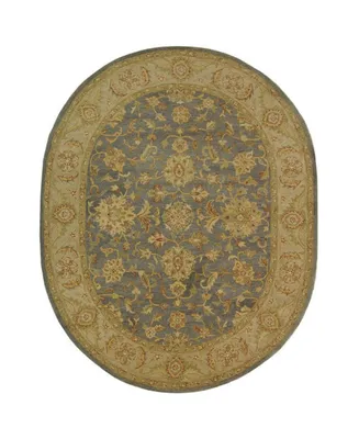 Safavieh Antiquity At312 Blue and Beige 7'6" x 9'6" Oval Area Rug