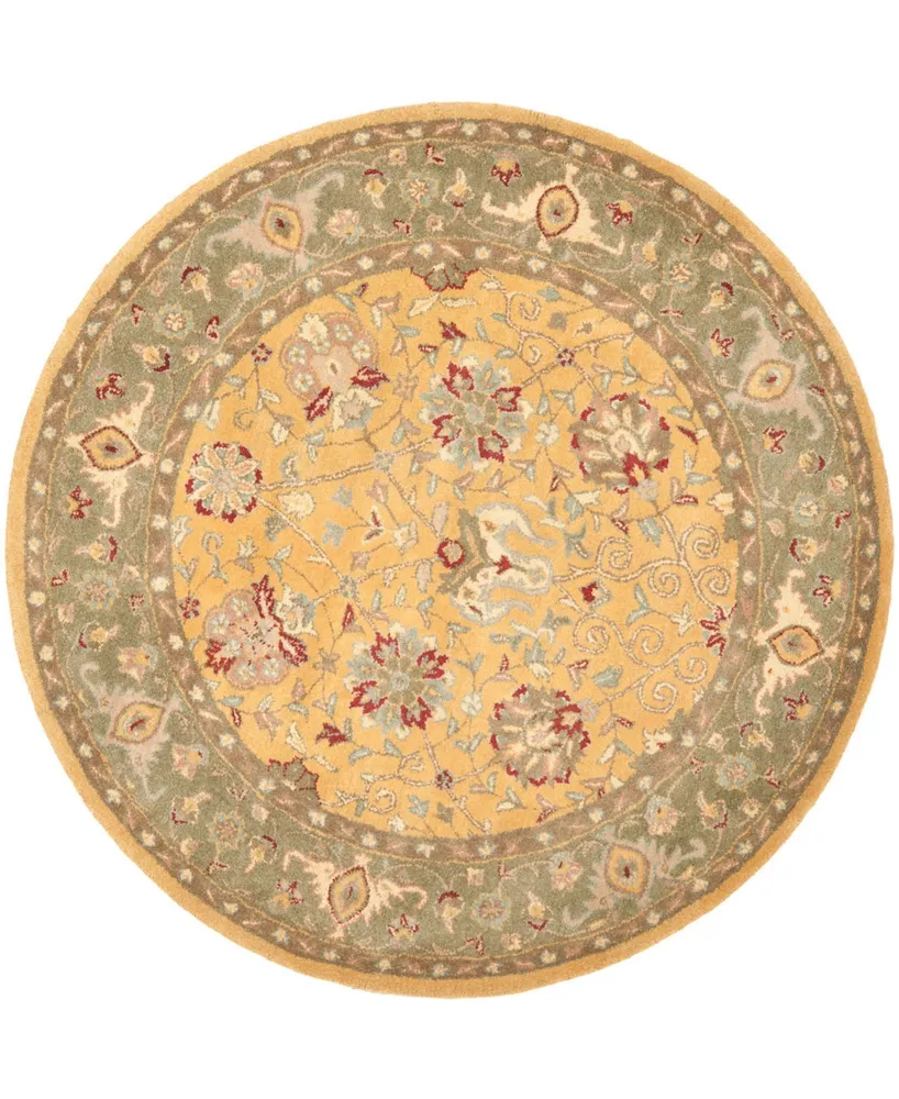 Safavieh Antiquity At21 Gold 3'6" x 3'6" Round Area Rug