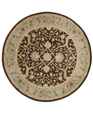 Safavieh Antiquity At14 Brown 6' x 6' Round Area Rug