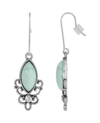 2028 Sterling Silver Wire Genuine Stone Turquoise Dyed Howlite Earrings
