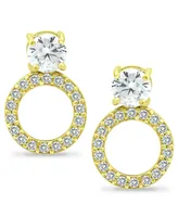 Giani Bernini Cubic Zirconia Circle Drop Earrings in 18k Gold-Plated Sterling Silver, Created for Macy's