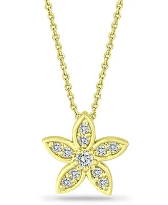 Giani Bernini Cubic Zirconia Star Flower Pendant Necklace in 18k Gold-Plated Sterling Silver, 16" + 2", Created for Macy's