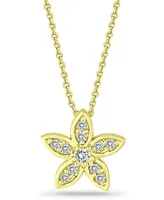 Giani Bernini Cubic Zirconia Star Flower Pendant Necklace in 18k Gold-Plated Sterling Silver, 16" + 2", Created for Macy's
