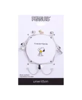 Peanuts "Snoopy" and "Woodstock" Crystal Adjustable Bolo Silver Plated Bracelet, Created for Macy's