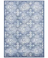 Martha Stewart Collection MSR2862N Navy and Creme 5'3" x 7'6" Area Rug