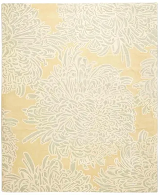 Martha Stewart Collection Chrysanthemum MSR4542D Gold 4' x 4' Round Area Rug