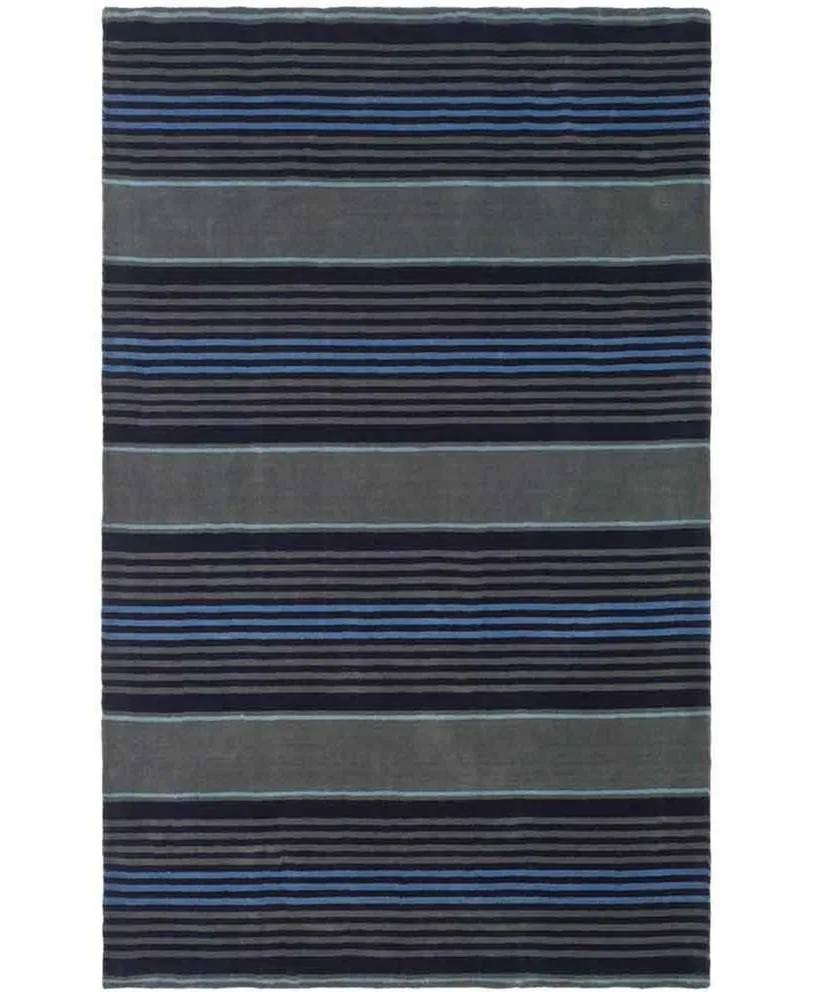 Martha Stewart Collection Harmony Stripe MSR4541B Bluestone 9' x 12' Area Rug