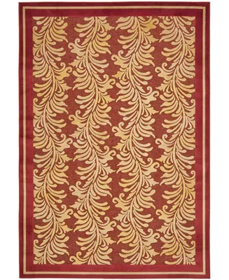 Martha Stewart Collection Plume Stripe MSR4448C Red 7'10" x 11'2" Area Rug