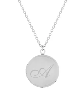 brook & york Silver Plated Isla Initial Long Locket Necklace