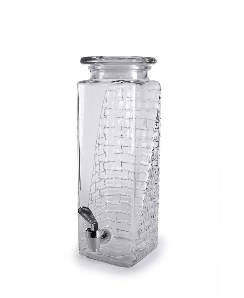 Circle Glass Preston Brick Embossed Dispenser, 0.6 Gal