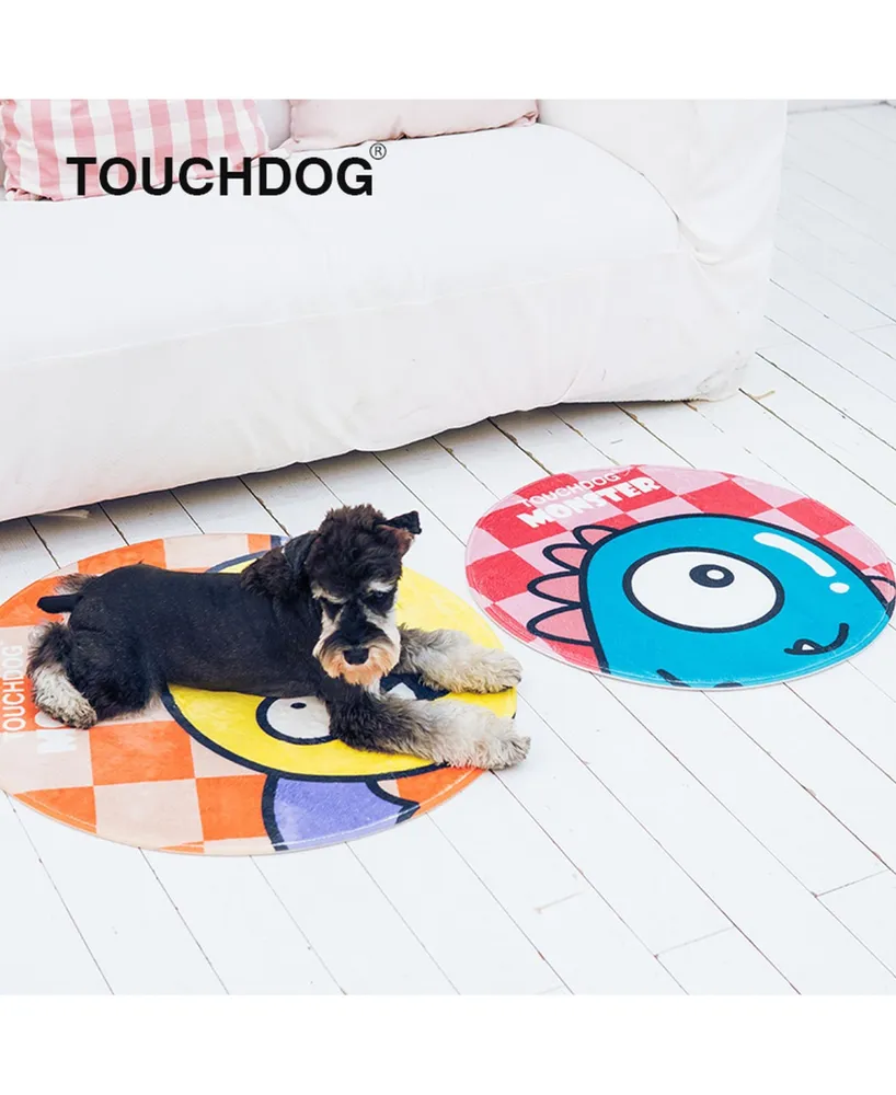 Touchdog Cartoon Monster Rounded Cat and Dog Mat