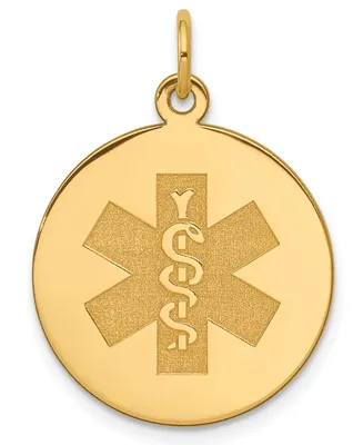 Medical Info Charm Pendant in 14k Gold