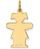 Mini Girl Charm Pendant in 14k Gold