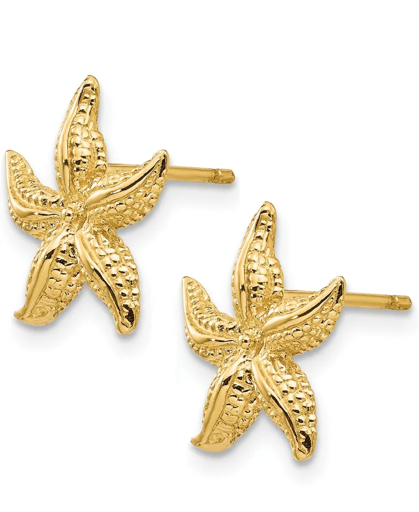 Starfish Stud Earrings in 14k Yellow Gold